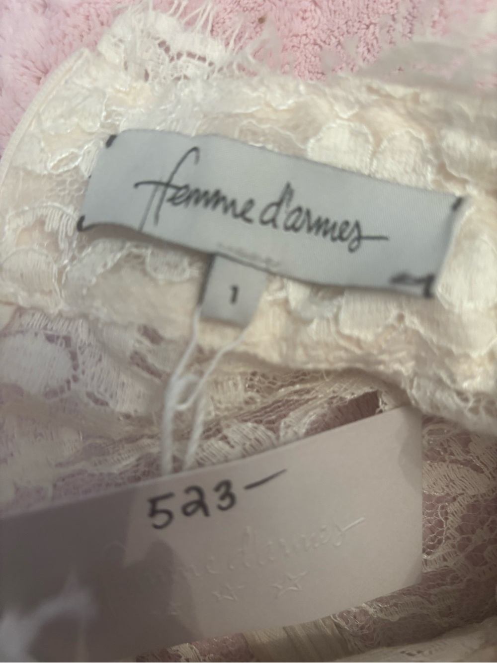 Ivory Lace Ruffle-Front Long Sleeve Dress - Picture 4 of 4
